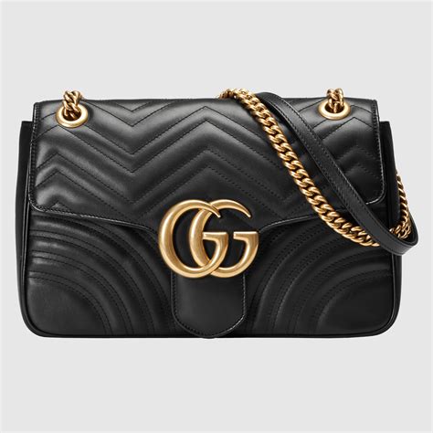 Gucci Borsa a spalla GG Marmont matelassé misura media.